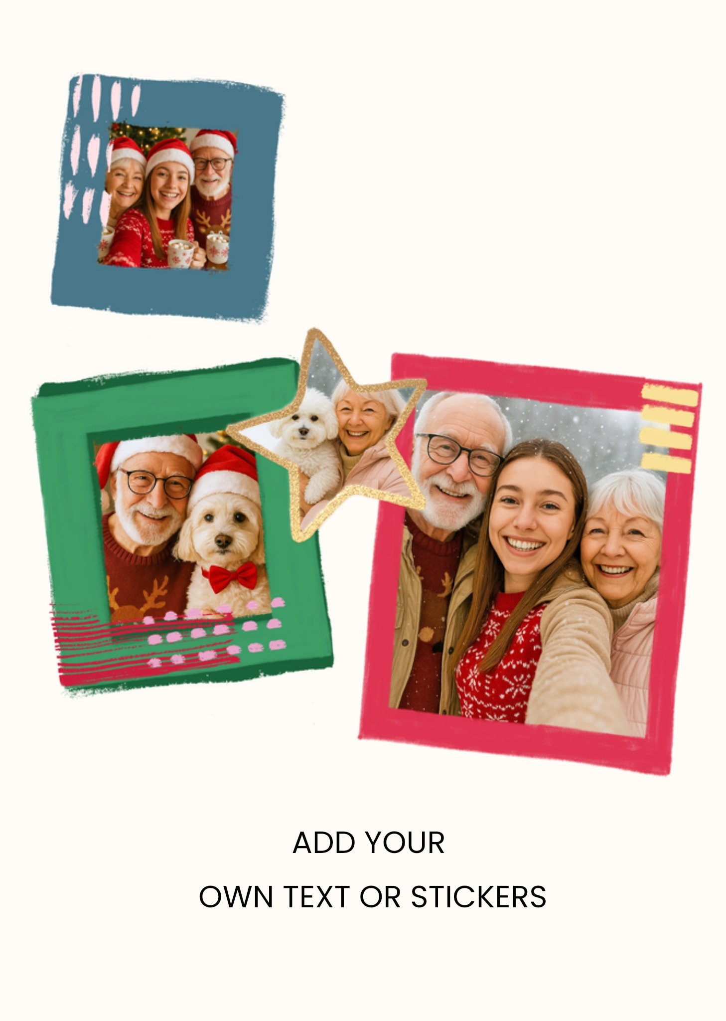 Moonpig Colourful Frames Create Your Own Design Photo Upload Christmas Card
