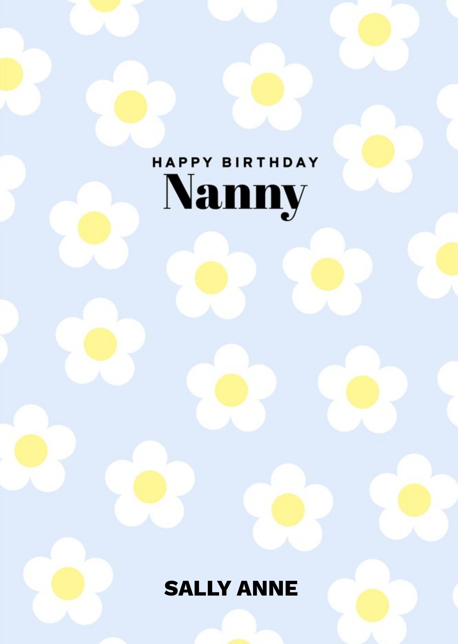 Moonpig Pearl And Ivy Nanny Floral Pattern Birthday Card