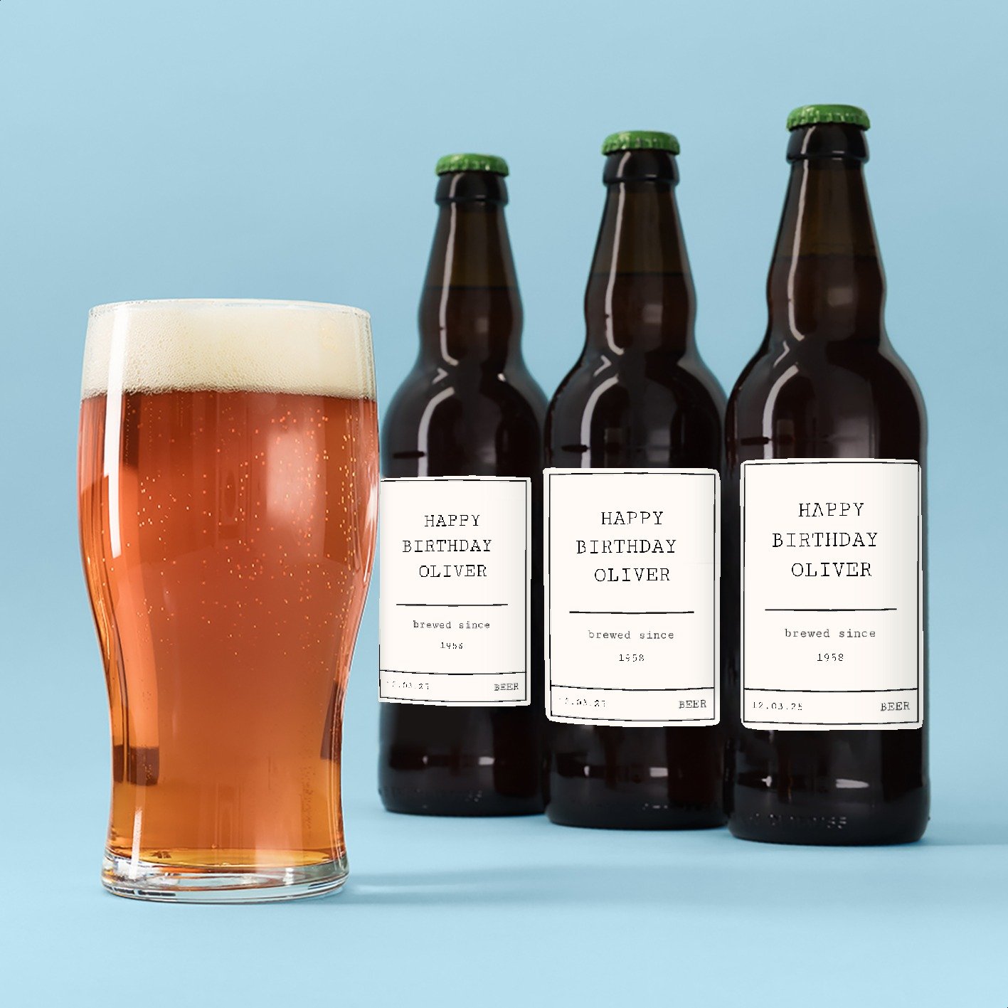 Hogs Back Personalised Happy Birthday Beer Trio 3X500Ml