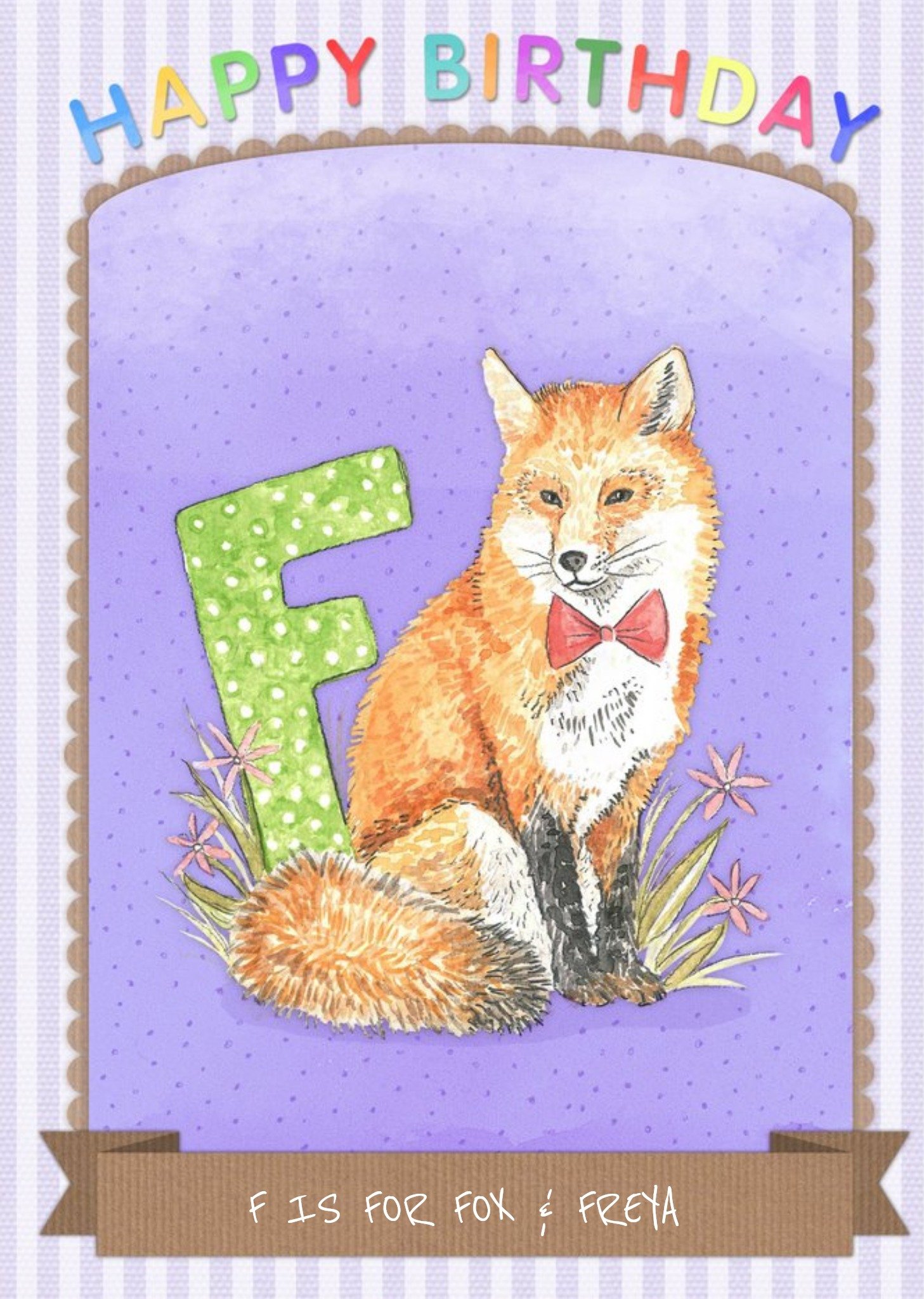 Moonpig Alphabet Animal Antics F Is For Personalised Happy Birthday Card