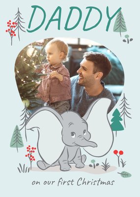 Cute Disney Dumbo Photo Upload First Christmas Postcard