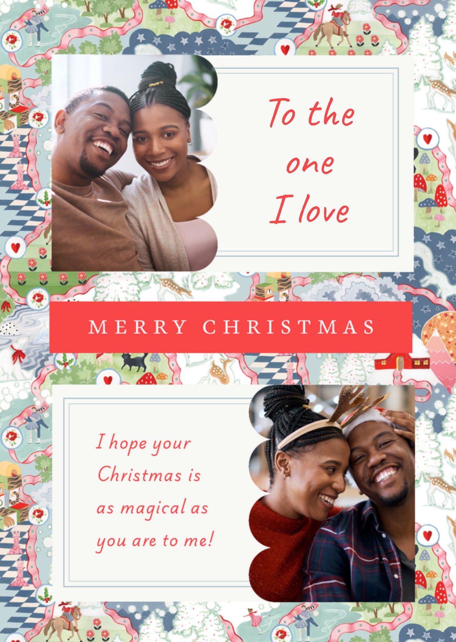 To The One I Love Cath Kidston Photo Upload Christmas Card