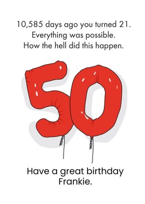 Objectables Funny 50th Birthday Card