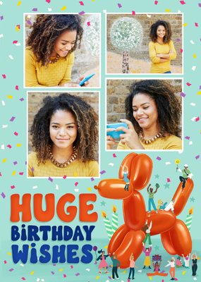 Huge Birthday Wishes Photo Upload Card