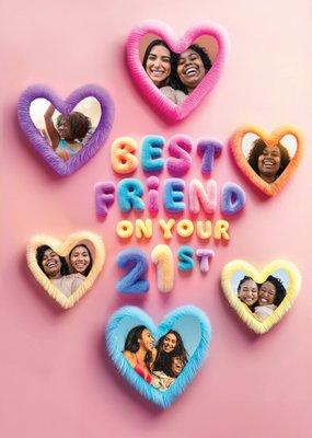 Best Friend 21st Photo Upload Birthday Card