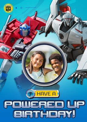 Transformers Earthspark Photo Upload Birthday Card