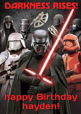 Star Wars Episode 9 The Rise of Skywalker Kylo Ren Stormtrooper Dark side personalised birthday card