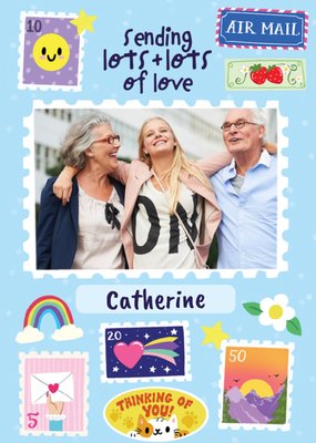 Sending Lots Of Love Photo Upload Thinking Of You Postcard