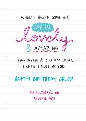 Lovely & Amazing Personalised Birthday Card