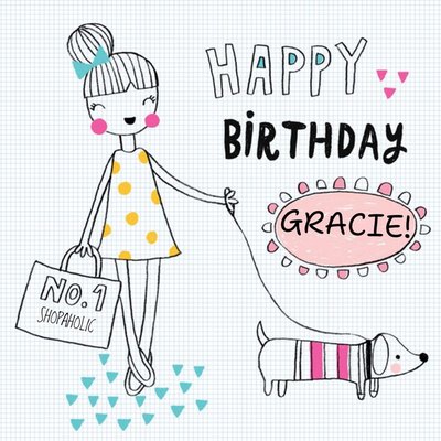 No. 1 Shopaholic Happy Birthday Card