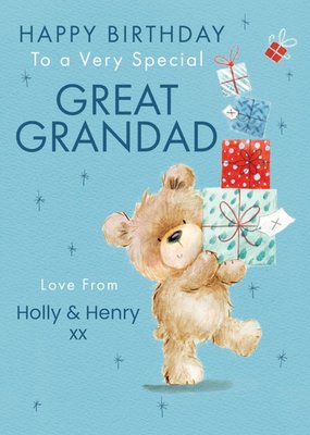 Clintons Illustrated Teddy Bear Happy Birthday To A Very Special Great Gandad Card 