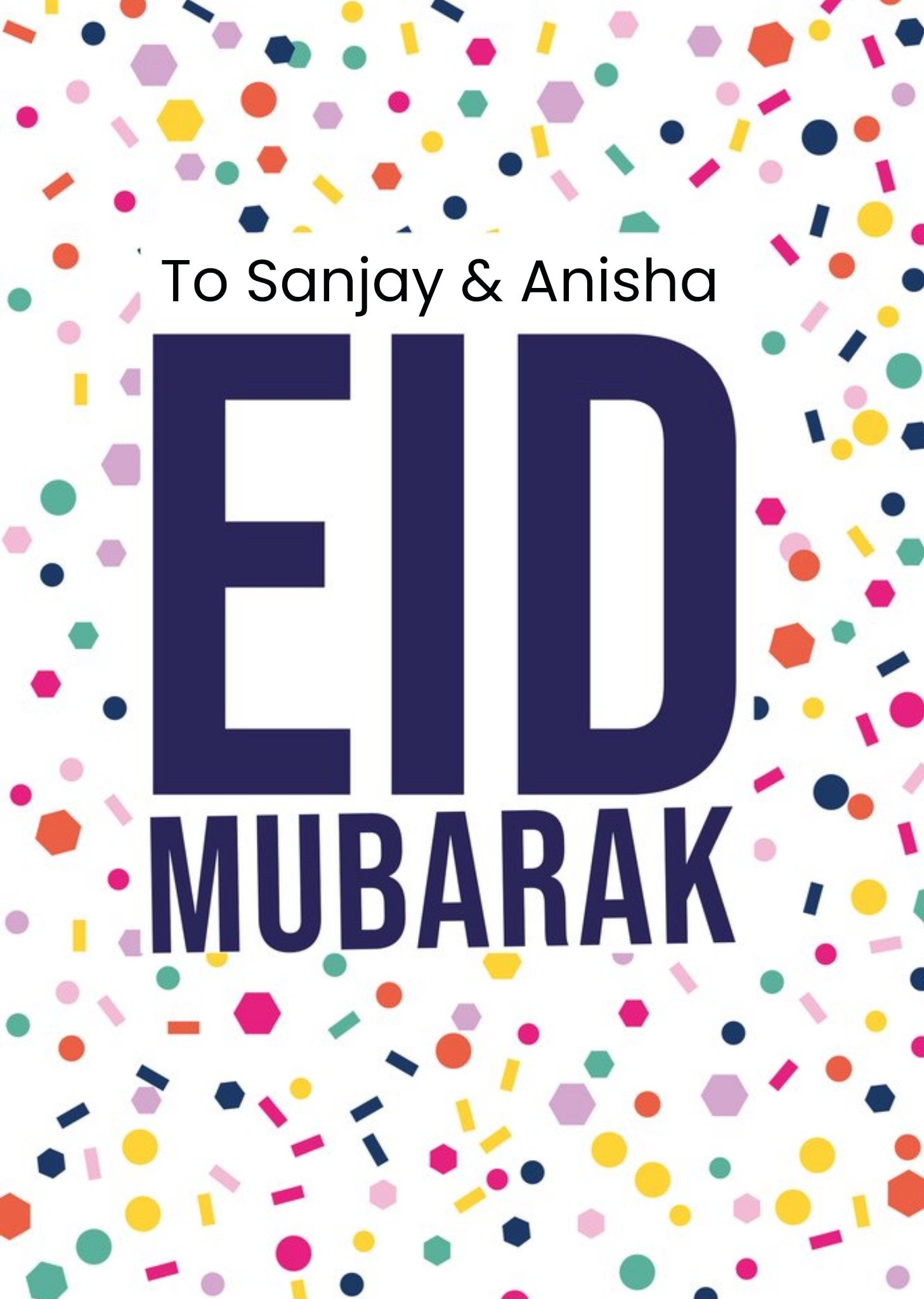 Moonpig Bright Graphic Shapes Pattern - Eid Mubarak Card