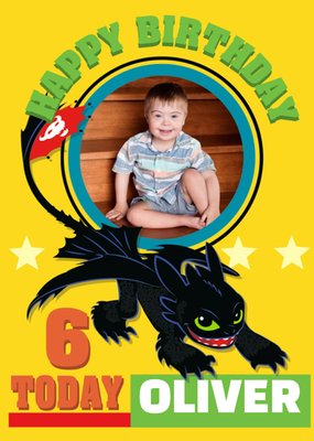 How To Train Your Dragon Toothless 6th Birthday Photo Upload Card