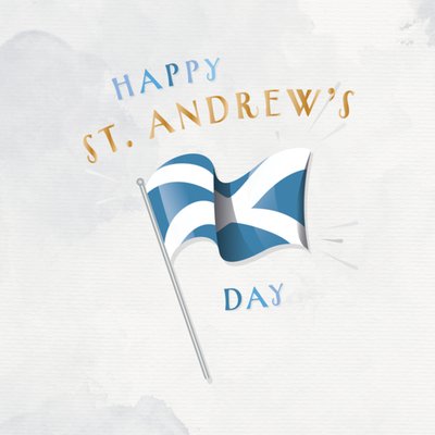 Happy St. Andrew's Day Illustrated Scottish Flag Card