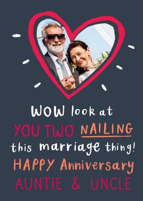 Auntie & Uncle Photo Upload Anniversary Card
