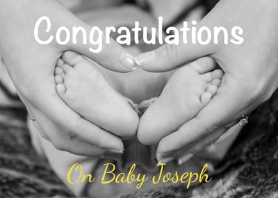 Alex Sharp Photography Baby Feet Congratulations New Baby Card