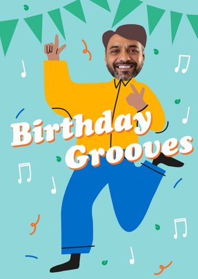Trading Faces Birthday Grooves Photo Upload Card