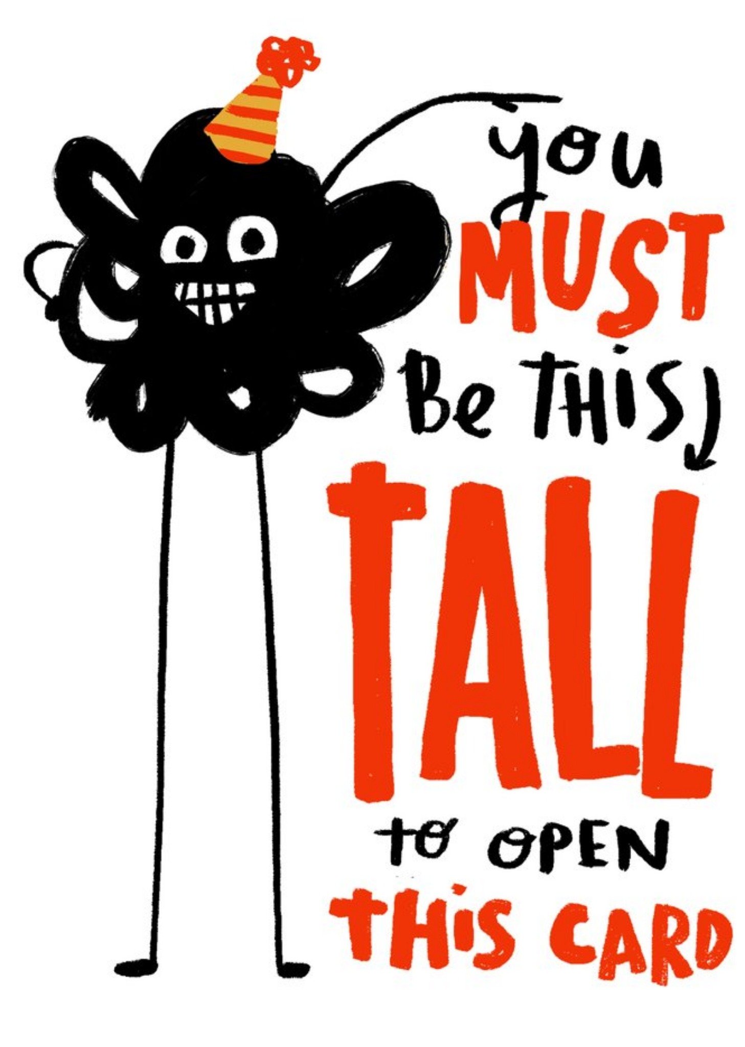 Moonpig Chaotika Bright Fun Scribble Monster You Must Be This Tall To Open This Card