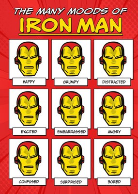 Marvel The Many Moods of Iron Man Card