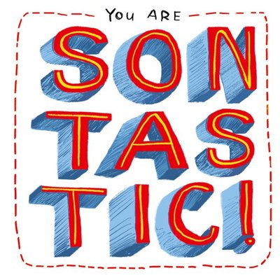 Typographical Son-Tas-Tic Birthday Card