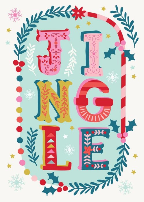 Typography Jingle Christmas Card