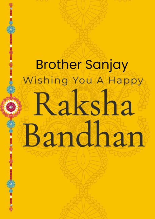 Illustrated Wishing You a Raksha Bandhan Card