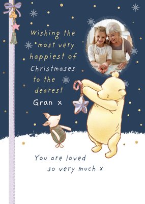 Disney Winnie The Pooh Dearest Gran Photo Upload Illustrated Christmas Card
