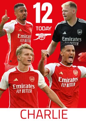 12 Today Arsenal Football Club Badge and Players Birthday Card