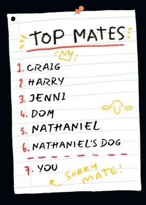 Top Mates Sorry Mate Funny Card