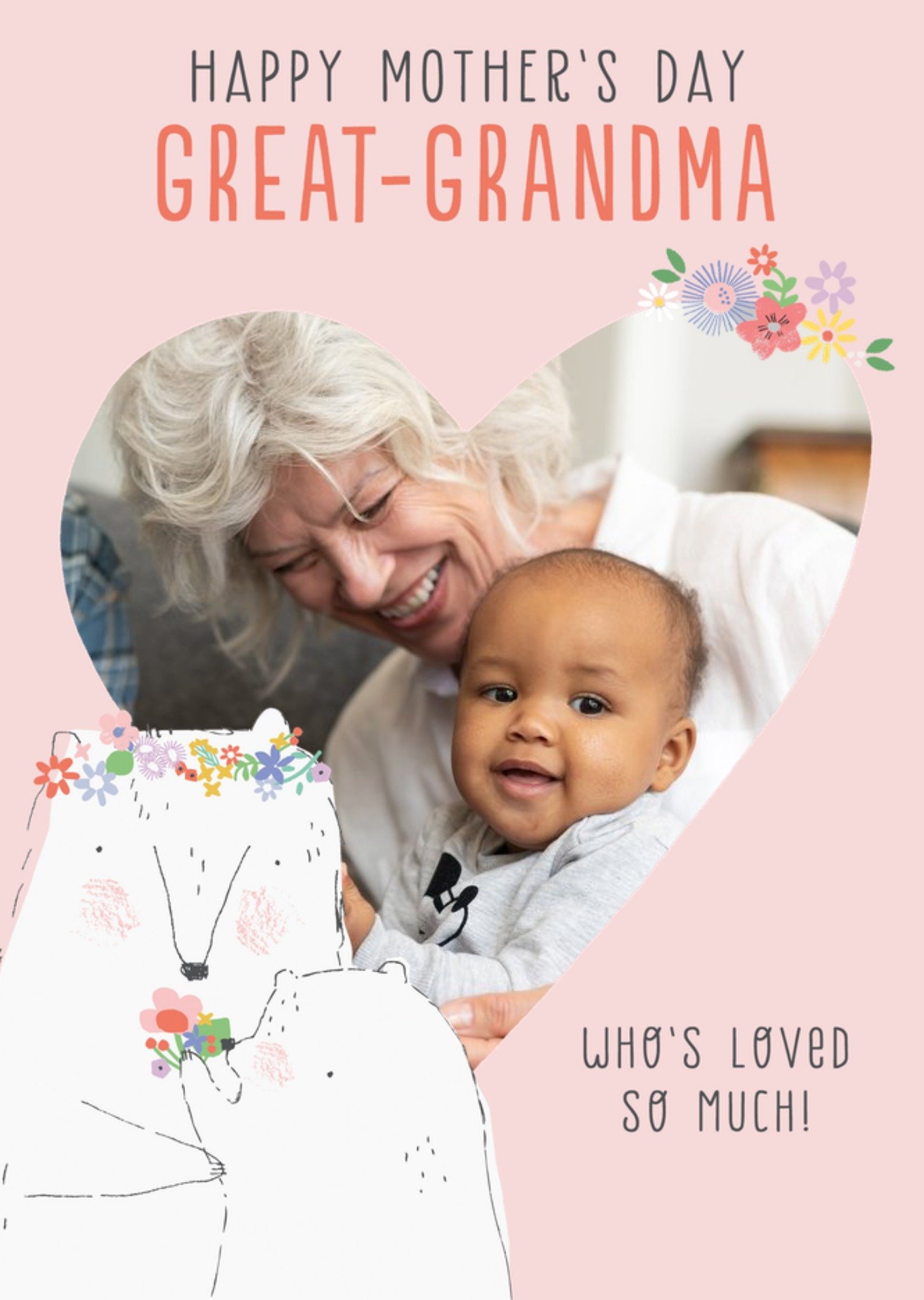 Moonpig Pigment Photo Upload Great-Grandma Who's Loved So Much Mother's Day Card