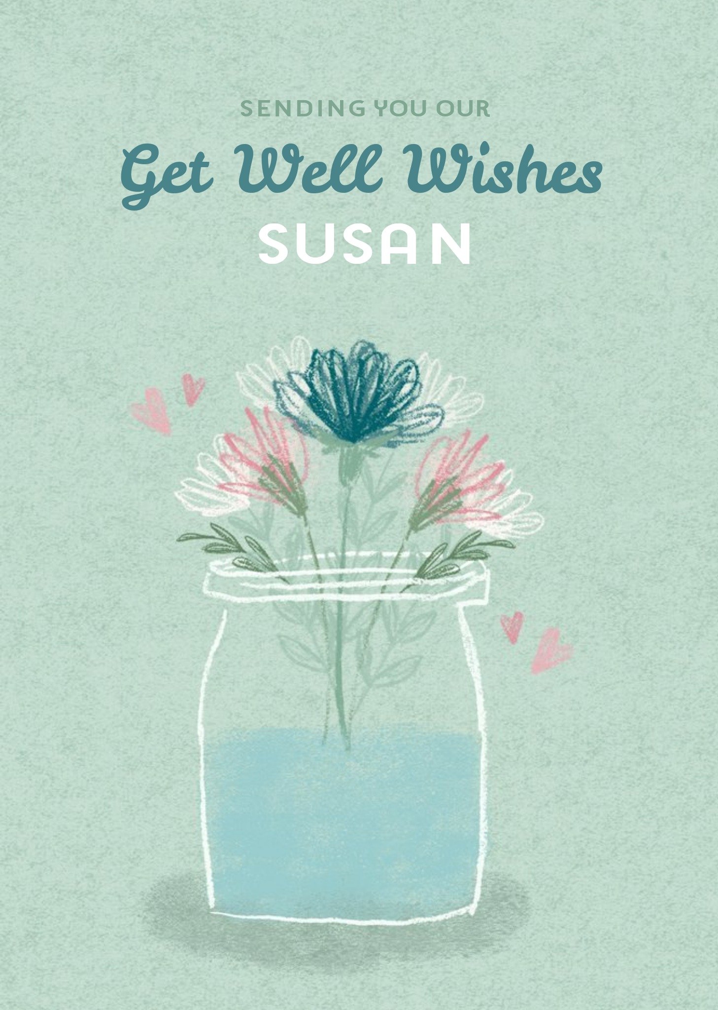Moonpig Get Well Wishes - Floral Card - Traditional Card