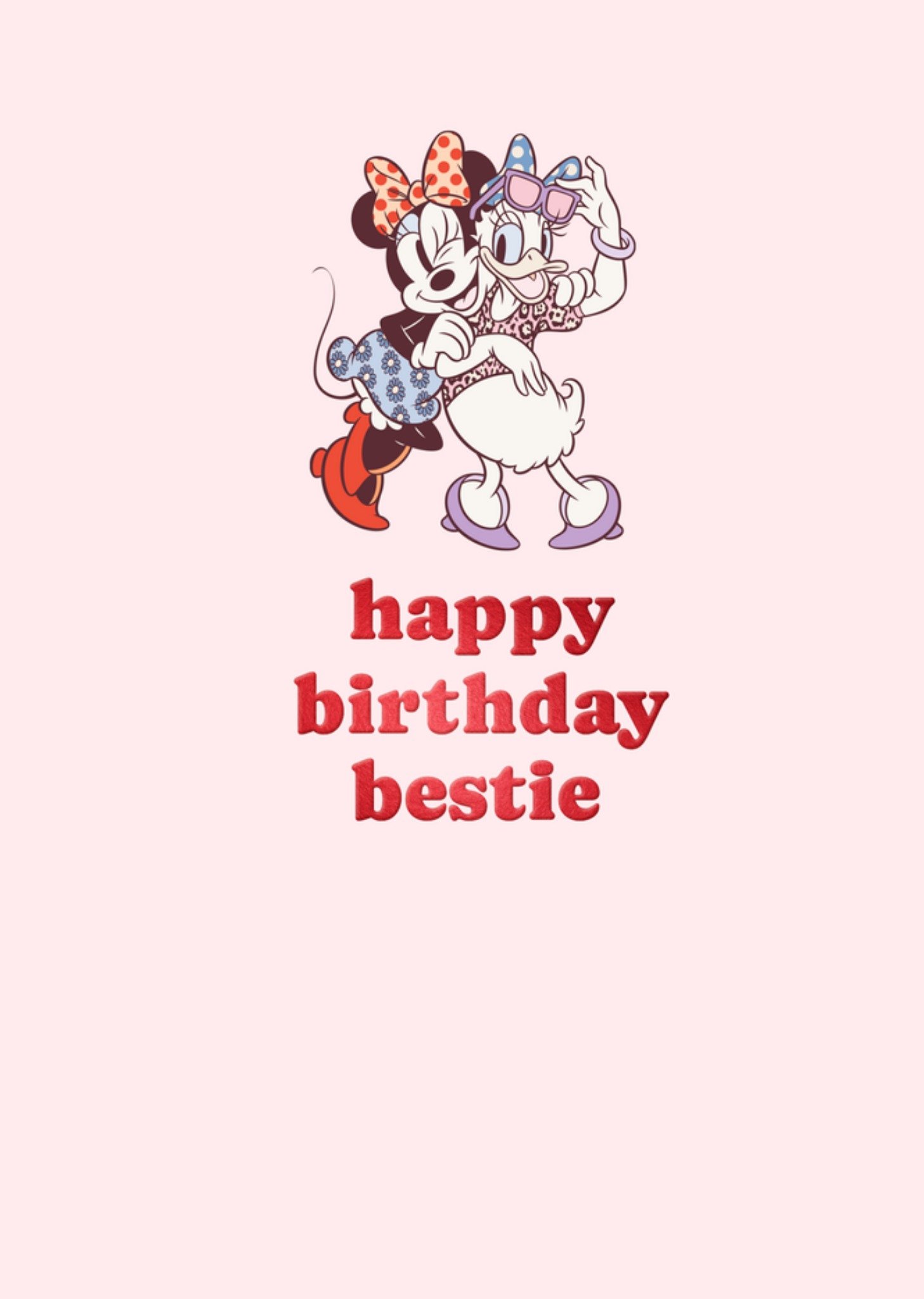 Moonpig Disney Minnie Mouse And Daisy Duck Happy Birthday Bestie Card