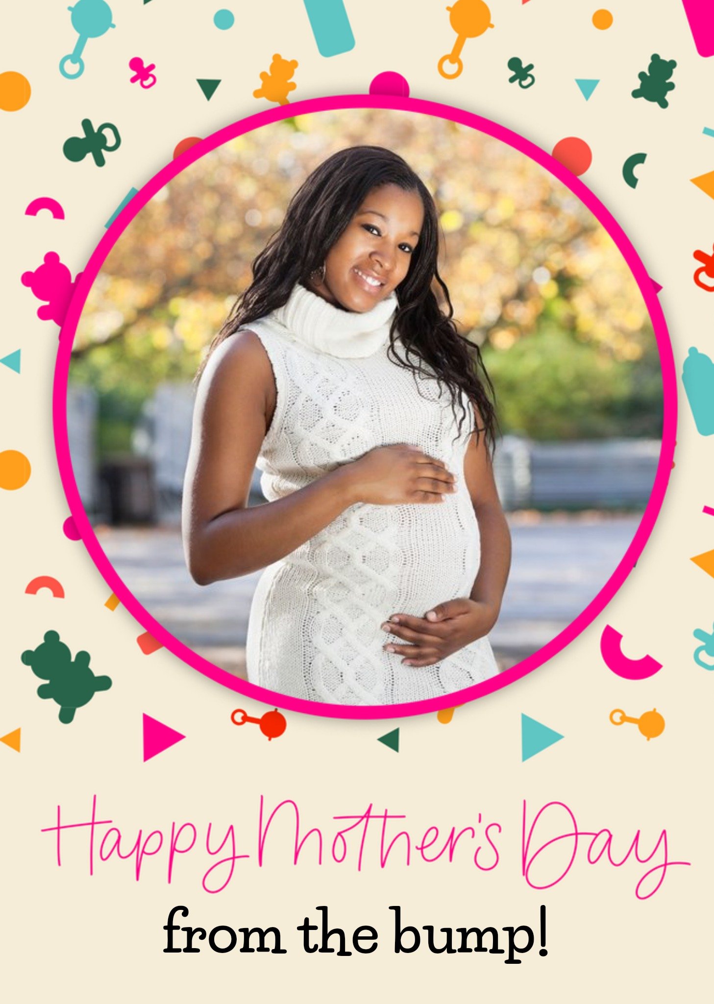 Moonpig Typographic From The Bump First Mothers Day Photo Upload Happy Mothers Day Card