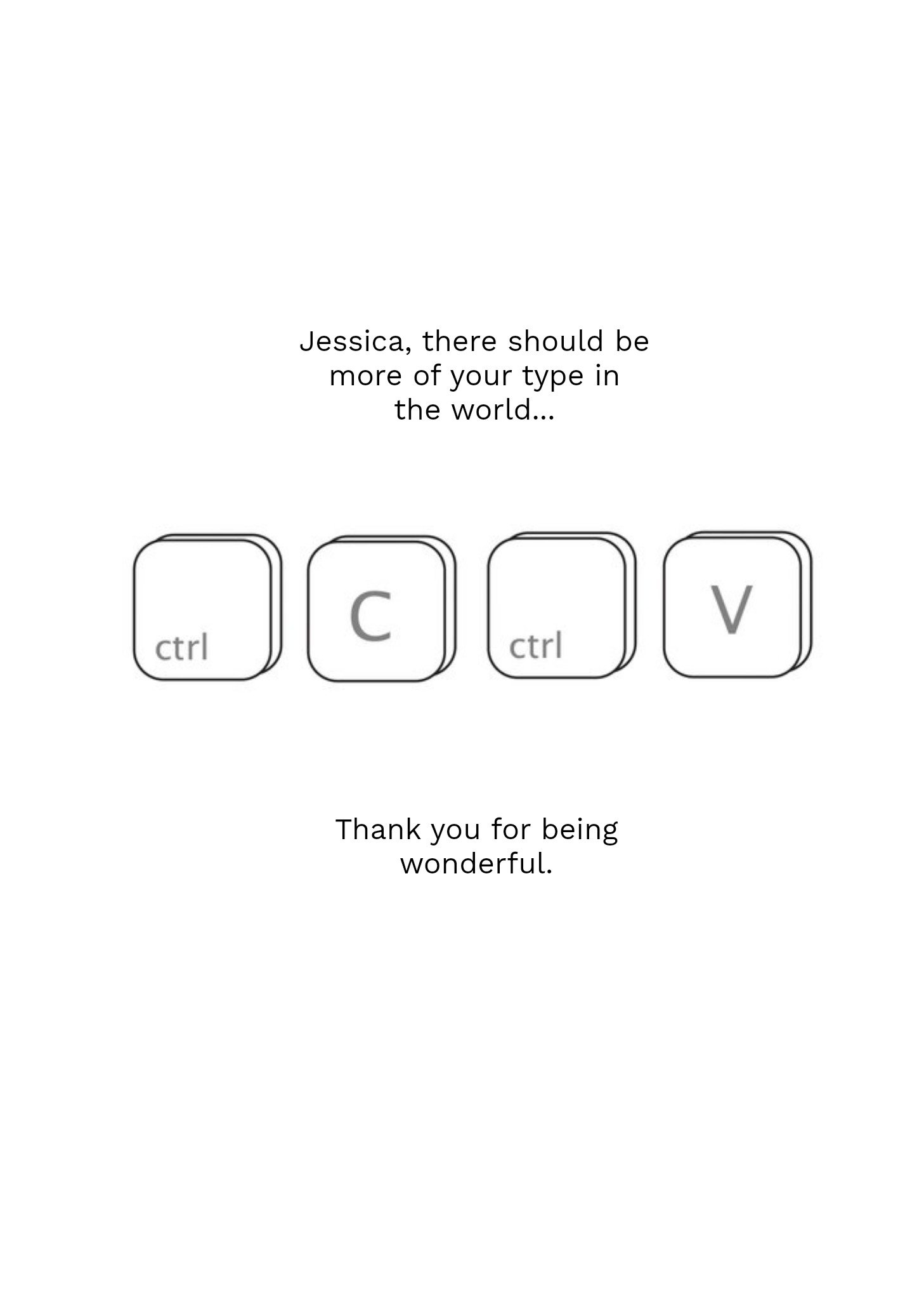 Moonpig Ctrl C And Ctrl V Personalised Thank You Card