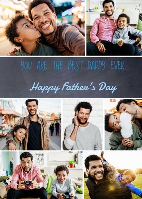 Best Daddy Ever 7 Square Personalised Photo Upload Happy Father's Day Card