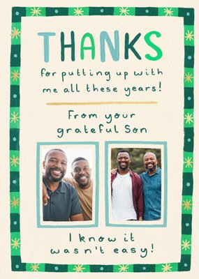 Thanks From Your Grateful Son Photo Upload Father's Day Card