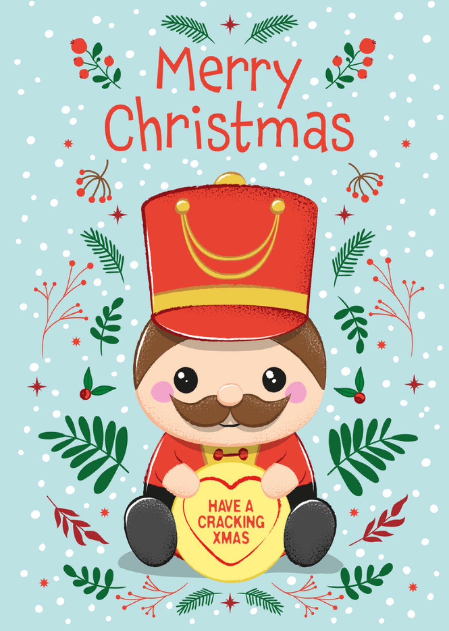 Love Hearts Swizzels Posh Paws Cute Nutcracker Plush Cracking Christmas Card