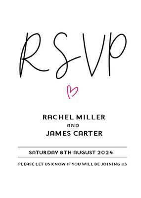 Typographic Wedding RSVP Card