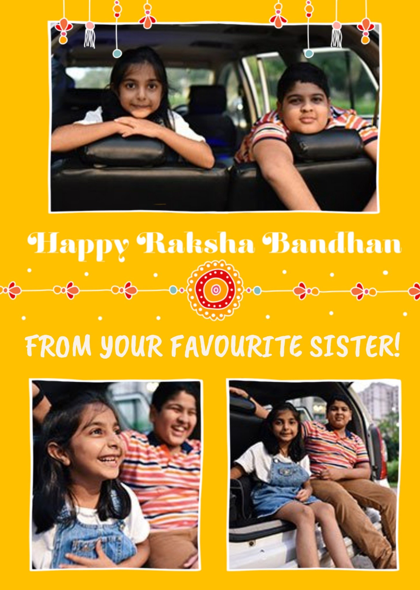 Moonpig Pink City Raksha Bandhan Photo Upload Brother Bhai Card