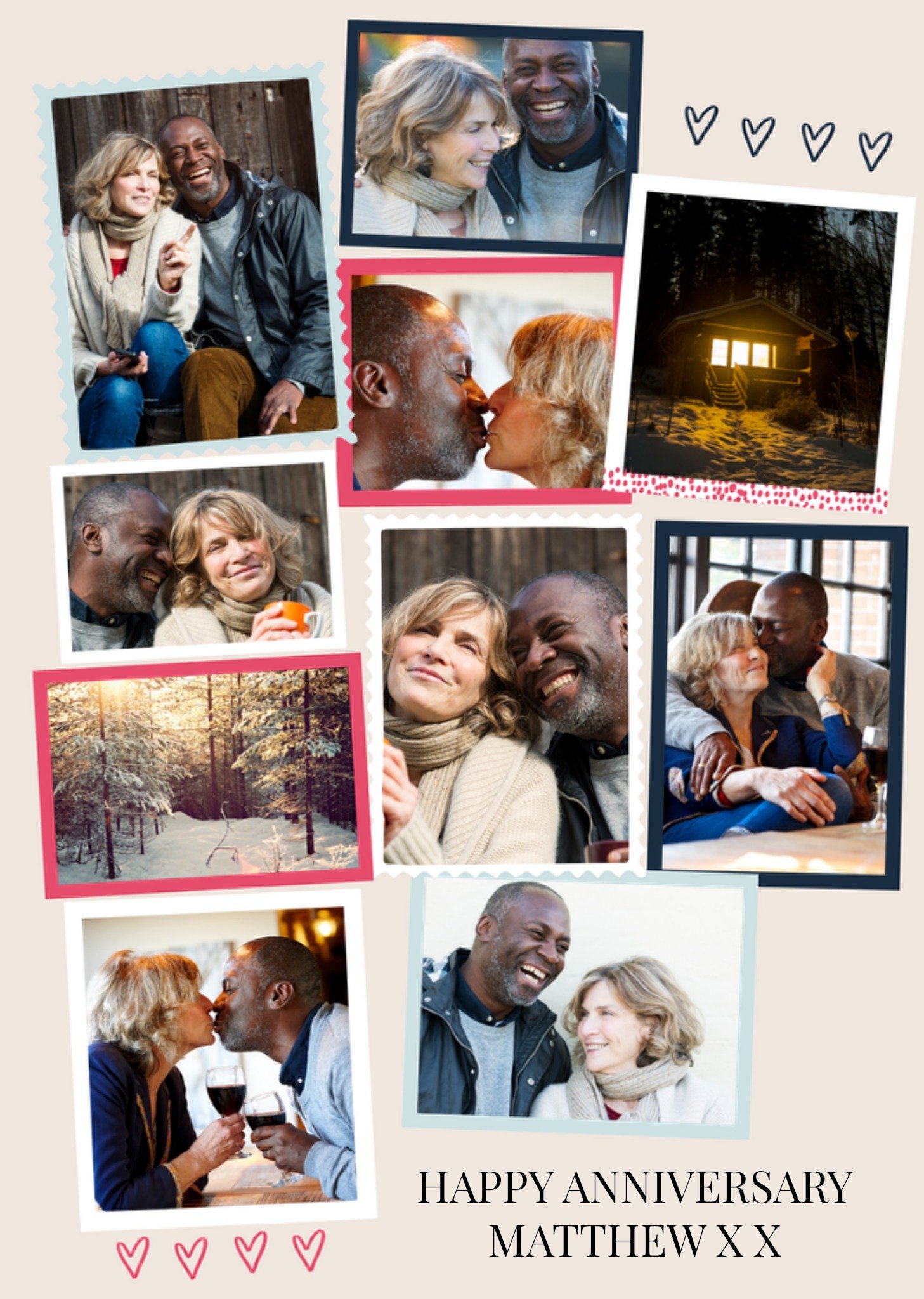 Moonpig Adorable And Loving Photo Frame Collage Photo Upload Anniversary Card