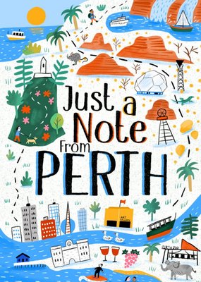 Just A Note From Perth Landmarks Postcard