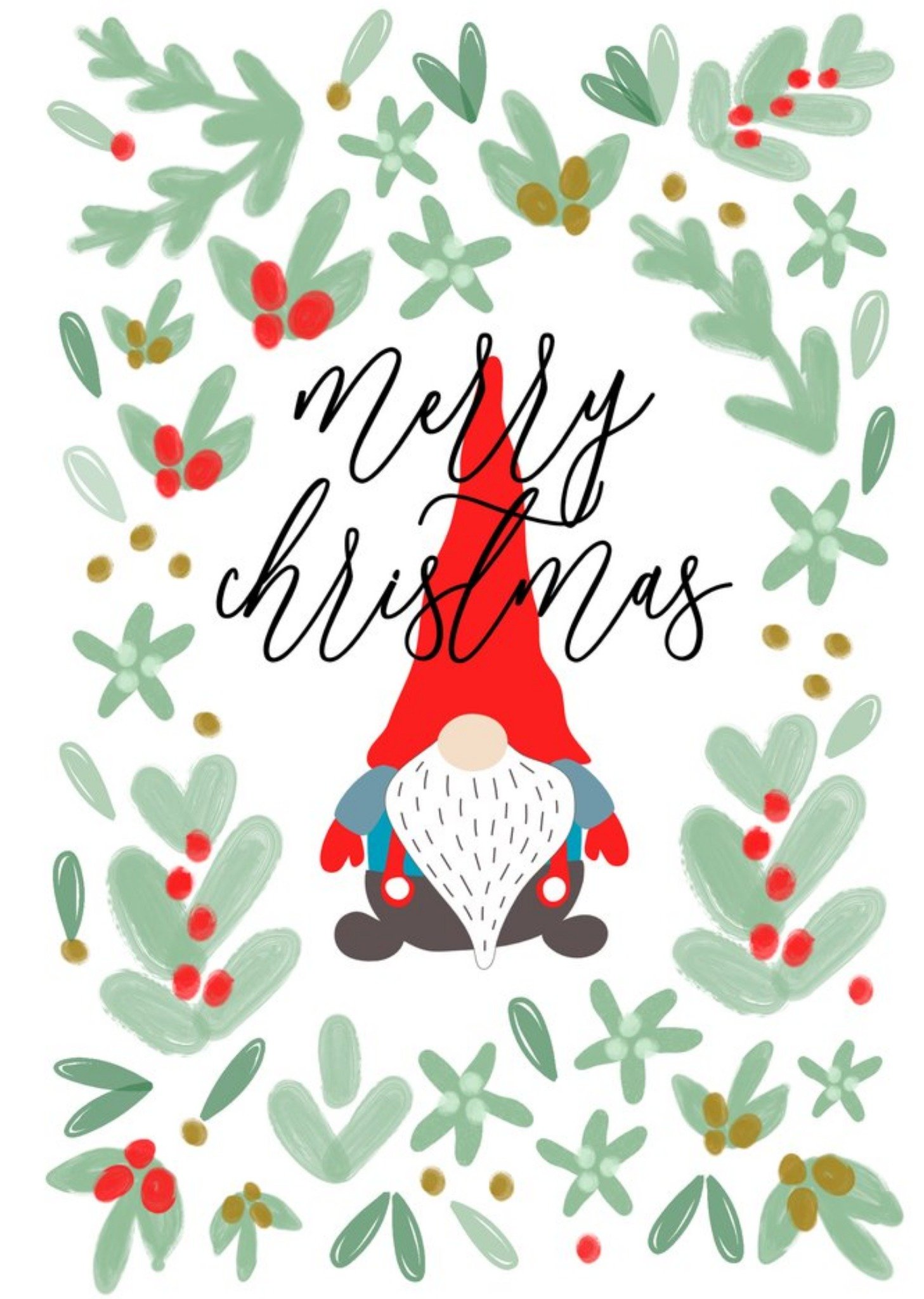 Moonpig Picket And Vine Gnome Elf Gonk Merry Christmas Card
