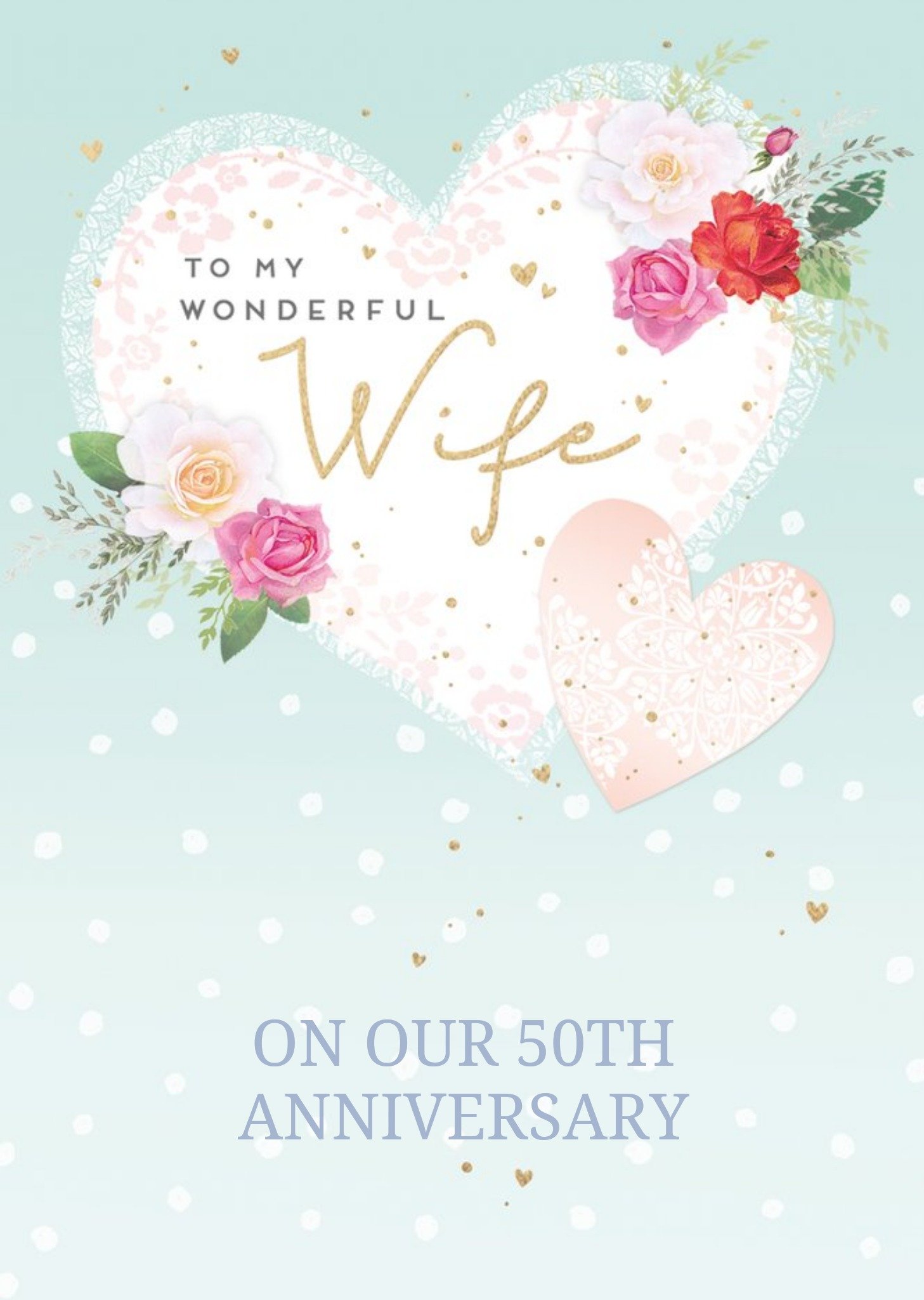 Moonpig Trinket Box To My Wonderful Wife On Our 50th Wedding Anniversay Card