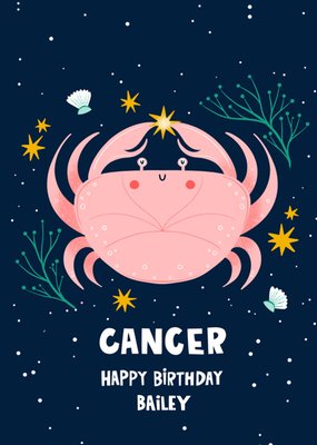 Star Sign Cancer Birthday Card