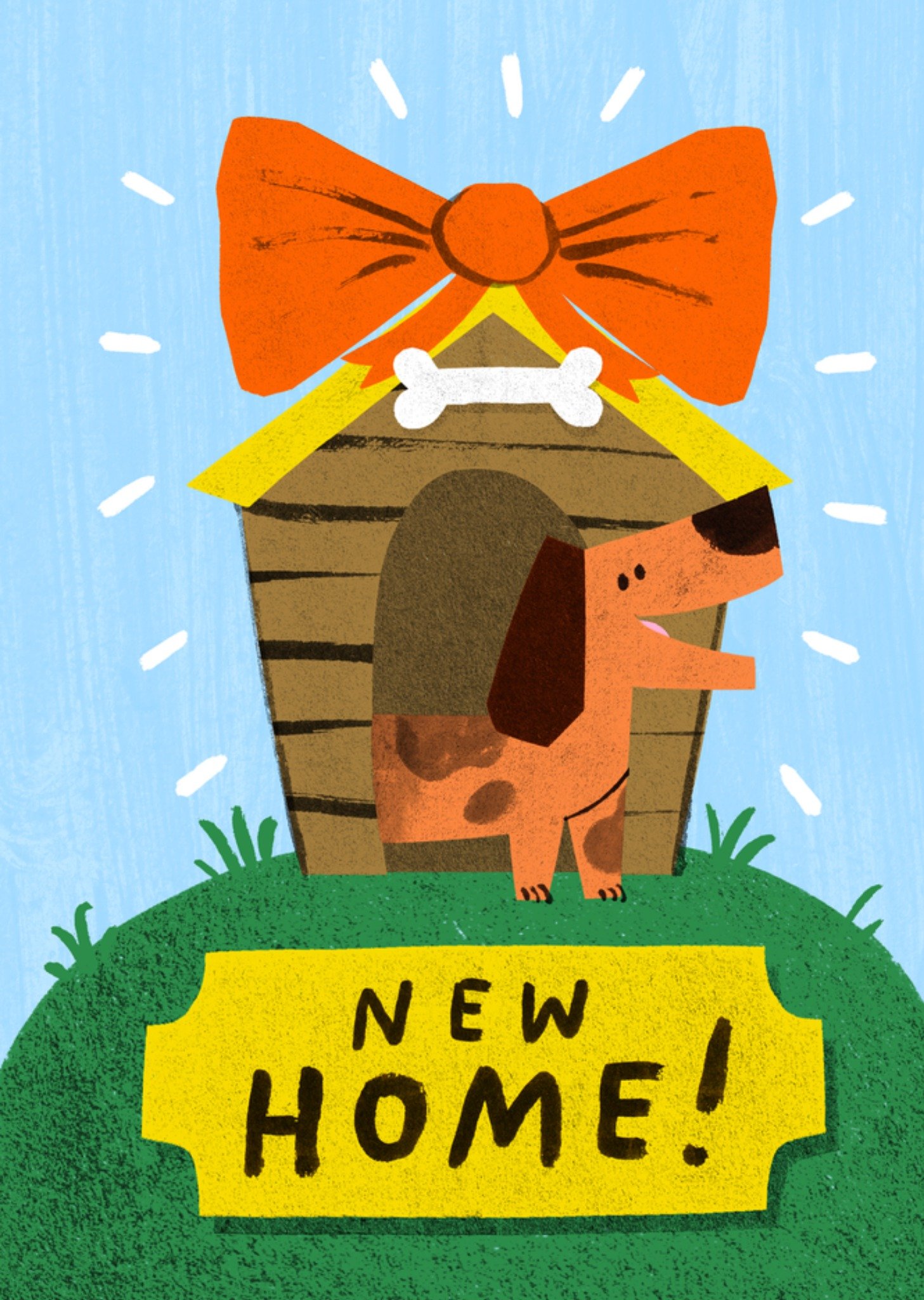 Moonpig Cute Illustrated Dog In Kennel New Home Card
