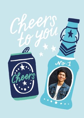 Cheers To You Beer Photo Upload Birthday Card