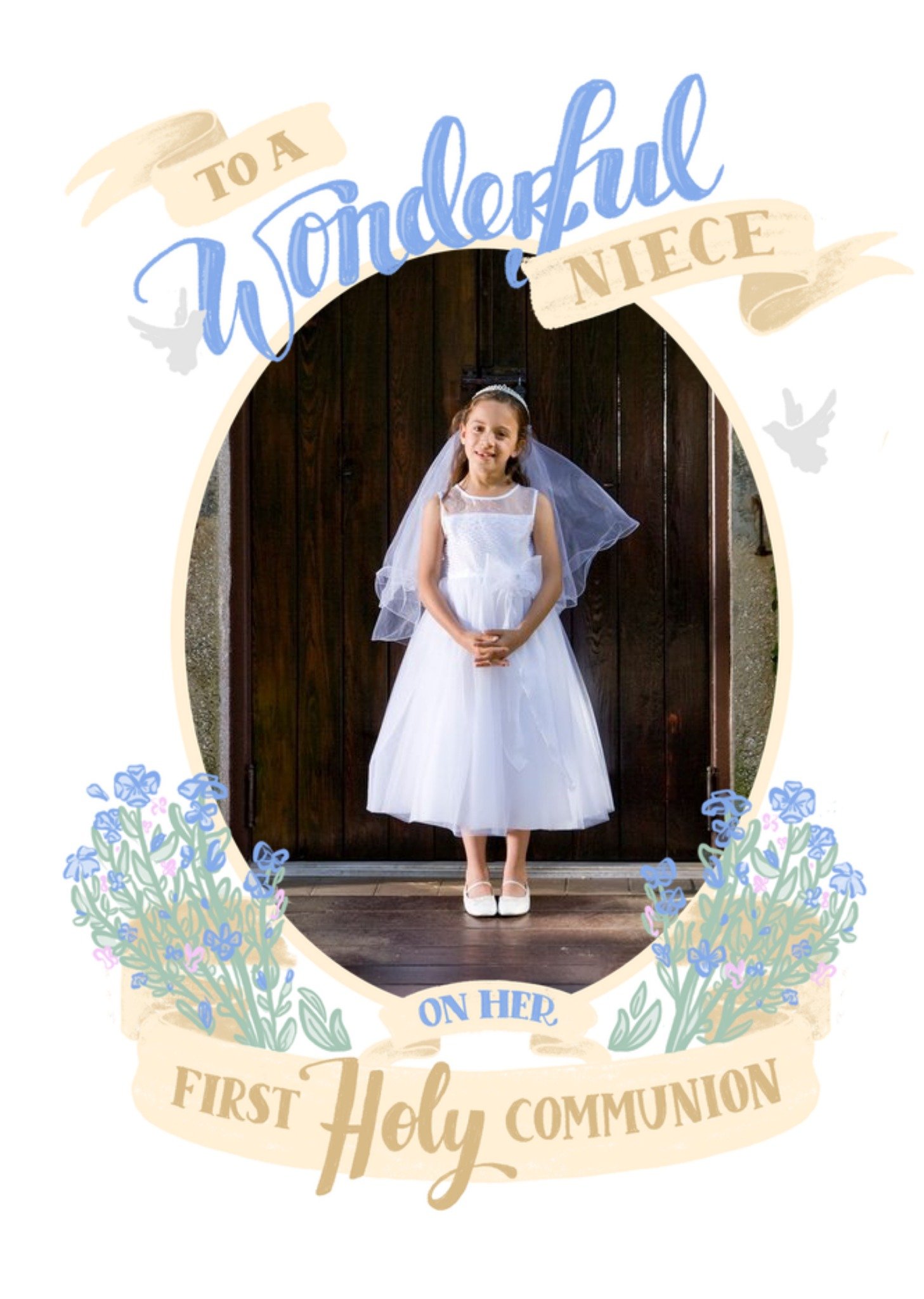 Moonpig Banner Wonderful Niece First Holy Communion Photo Upload Card