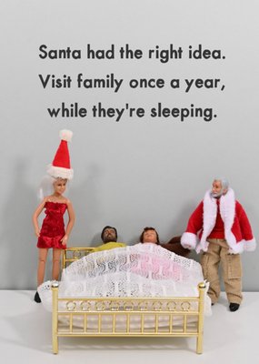 Santa Had The Right Idea Funny Christmas Card