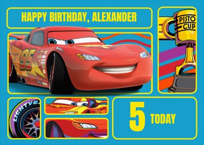 Disney Cars Lightning Mcqueen Personalised Happy Birthday Card