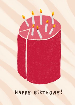 Happy Birthday Cake with Candles Card